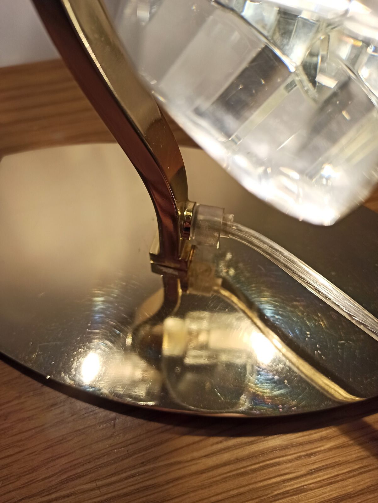 Alfa Polished Brass Table Lamp With K9 Crystal Shades. 2 X G9s photo 88.0