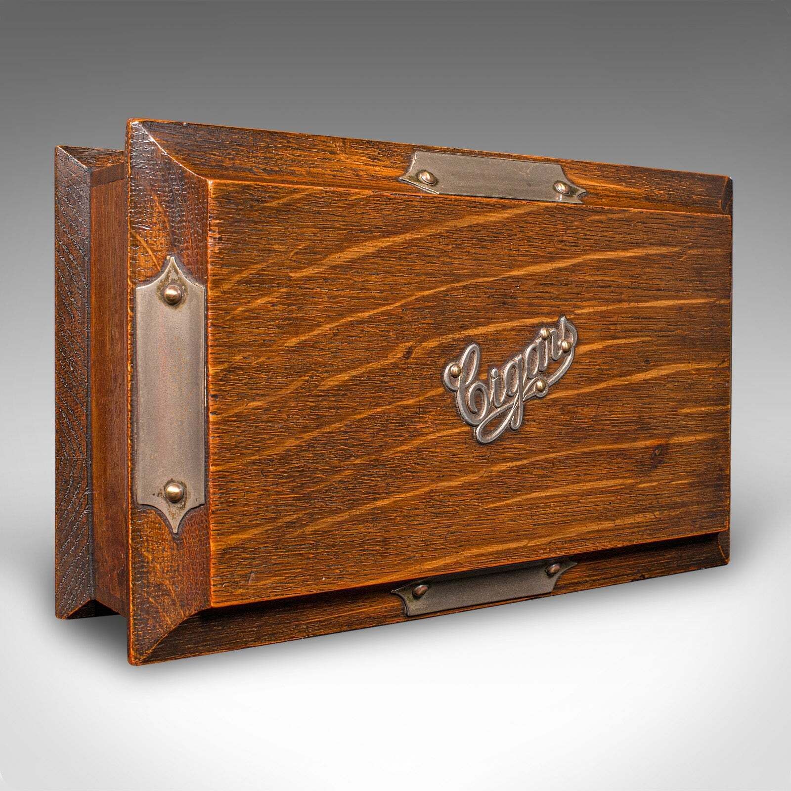 photo for sale Antique Cigar Case, English, Oak, Cedar, Desktop Humidor, Edwardian, Circa 1910