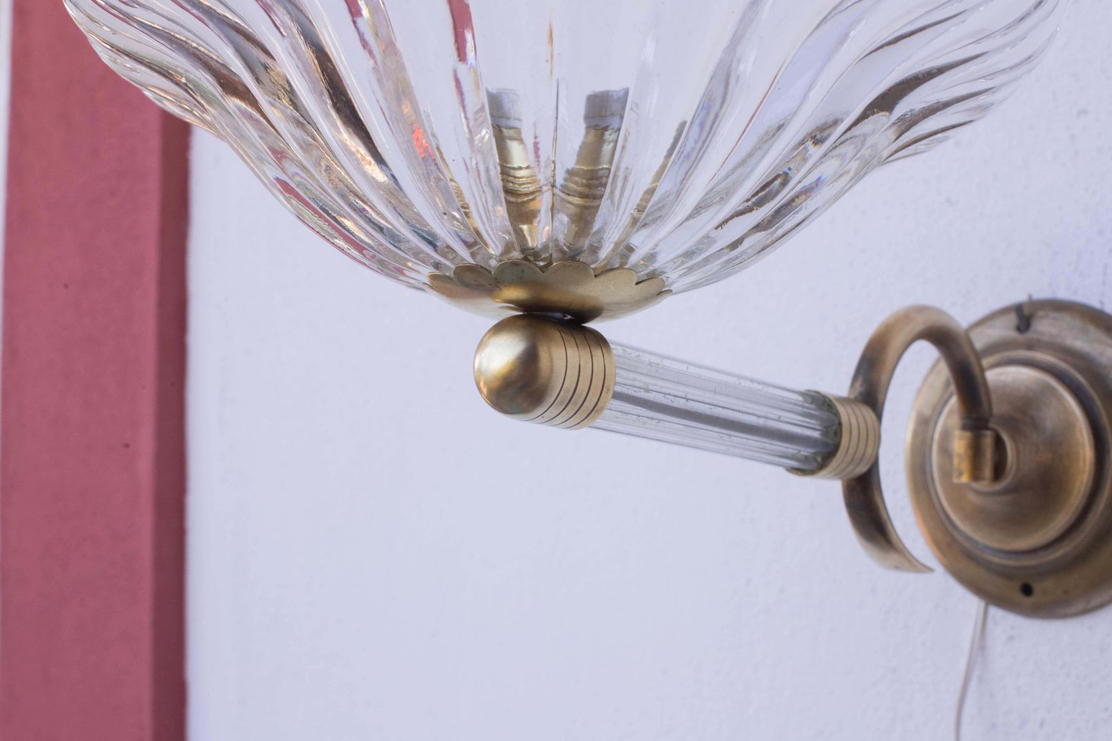 photo furniture Set Of 2 Wall Light Sconces By Barovier & Toso Glass Murano, Italy, 1950
