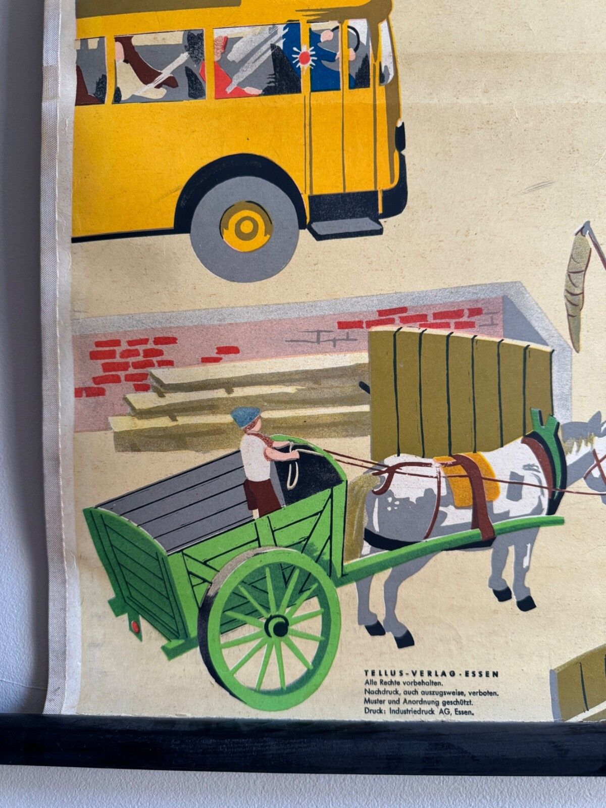 Art Rare Traffic Lessons School Chart 1950s Road Safety In The Countryeducation photo