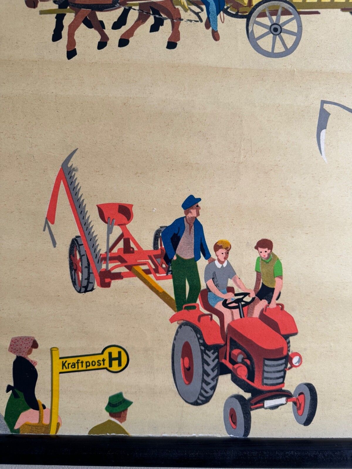 photo vinterior Rare Traffic Lessons School Chart 1950s Road Safety In The Countryeducation