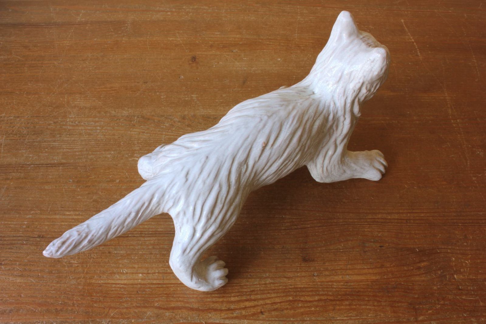 photo buy Bavent Terracotta Cat Figure. French Folk Art Pottery Roof Tile Feline.