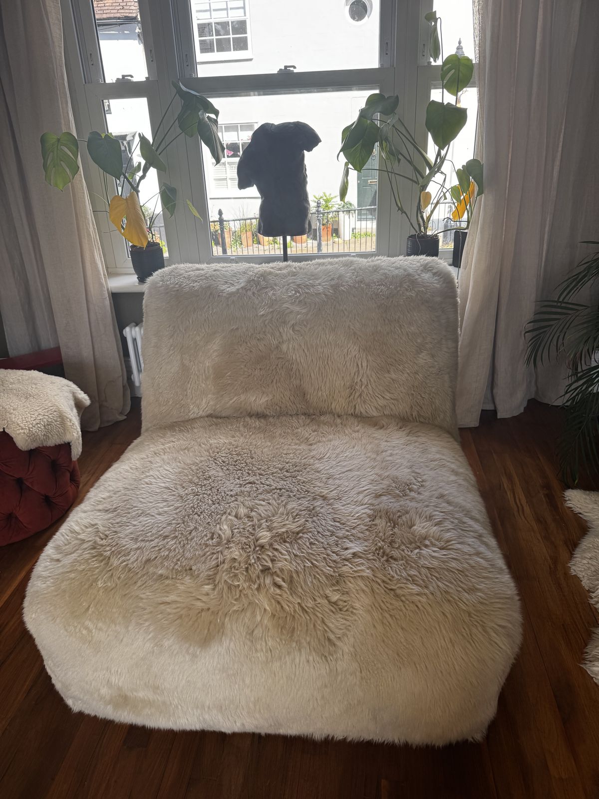 British Designer Timothy Oulten Shaggy Sheepskin Lounge Chair photo furniture