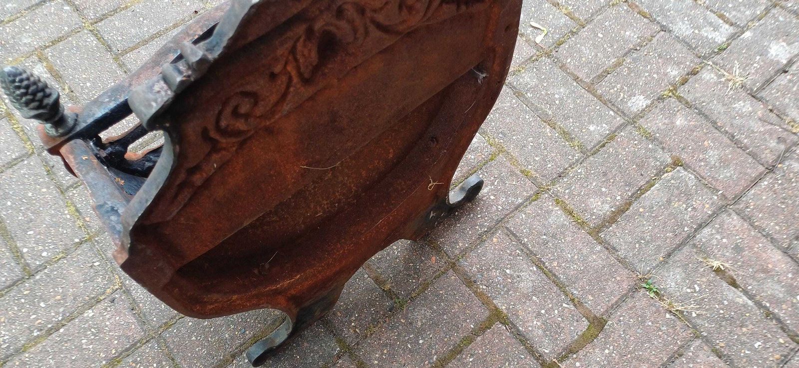 Antique Cast Iron Fire Grate Victorian Fireplace Basket Coal Decorative Ornate Scrollwork Lions Paw Feet Salvage Rustic Hearth Decor photo Home Fixtures