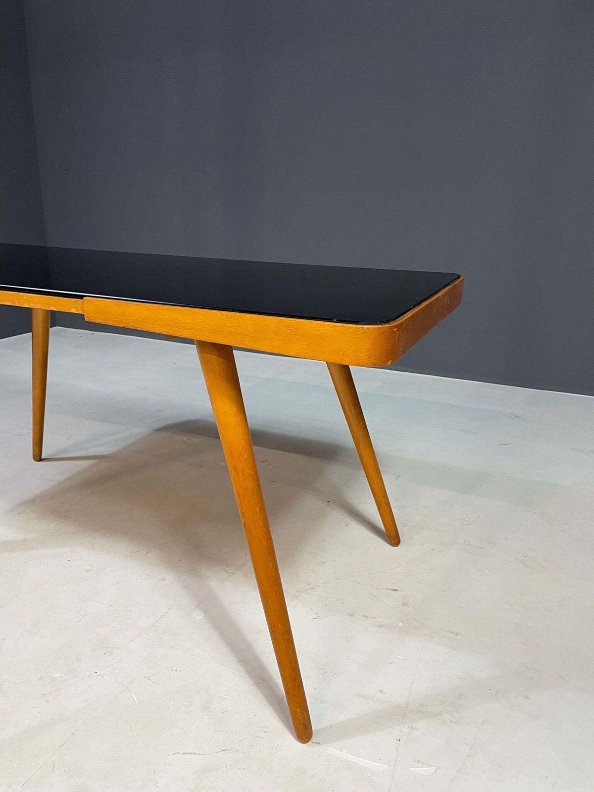 Mid Century Coffee Table By Interiér Praha With Opaxite Glass Top, 1960s photo Furniture