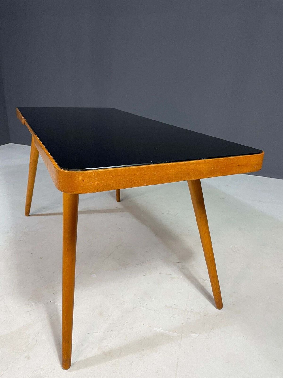 Mid Century Coffee Table By Interiér Praha With Opaxite Glass Top, 1960s photo 382.0