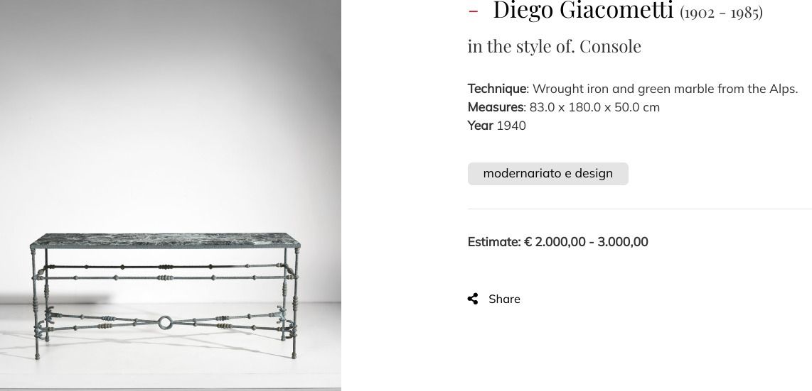 photo furniture Table In The Style Of Giacometti. Wrought Iron And Granite