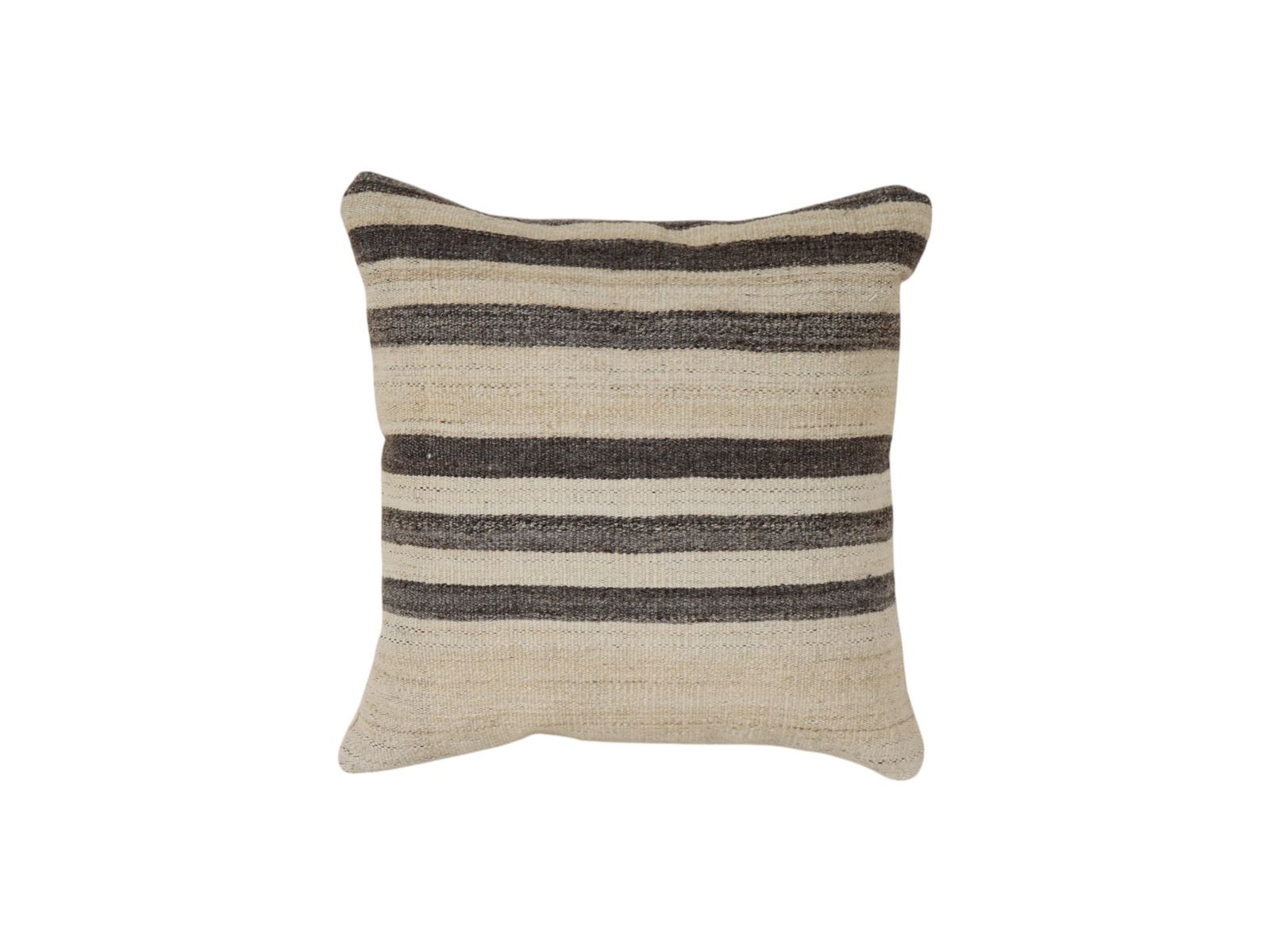 Striped Kilim Pillow, Vintage Turkish Hemp Covers, White Striped Anatolian Cushions For Boho Living, Gift For Home