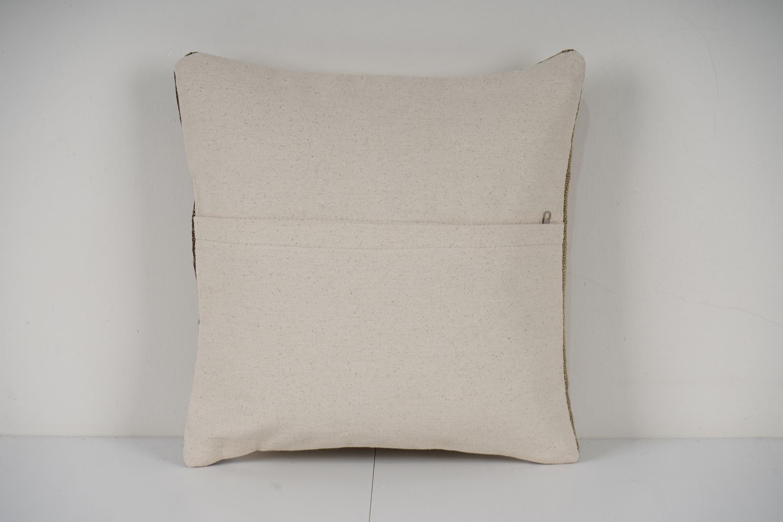 Turkish Hemp Kilim Pillow Cover – Traditional Anatolian Striped Decorative Square Cushion Case photo 50.0