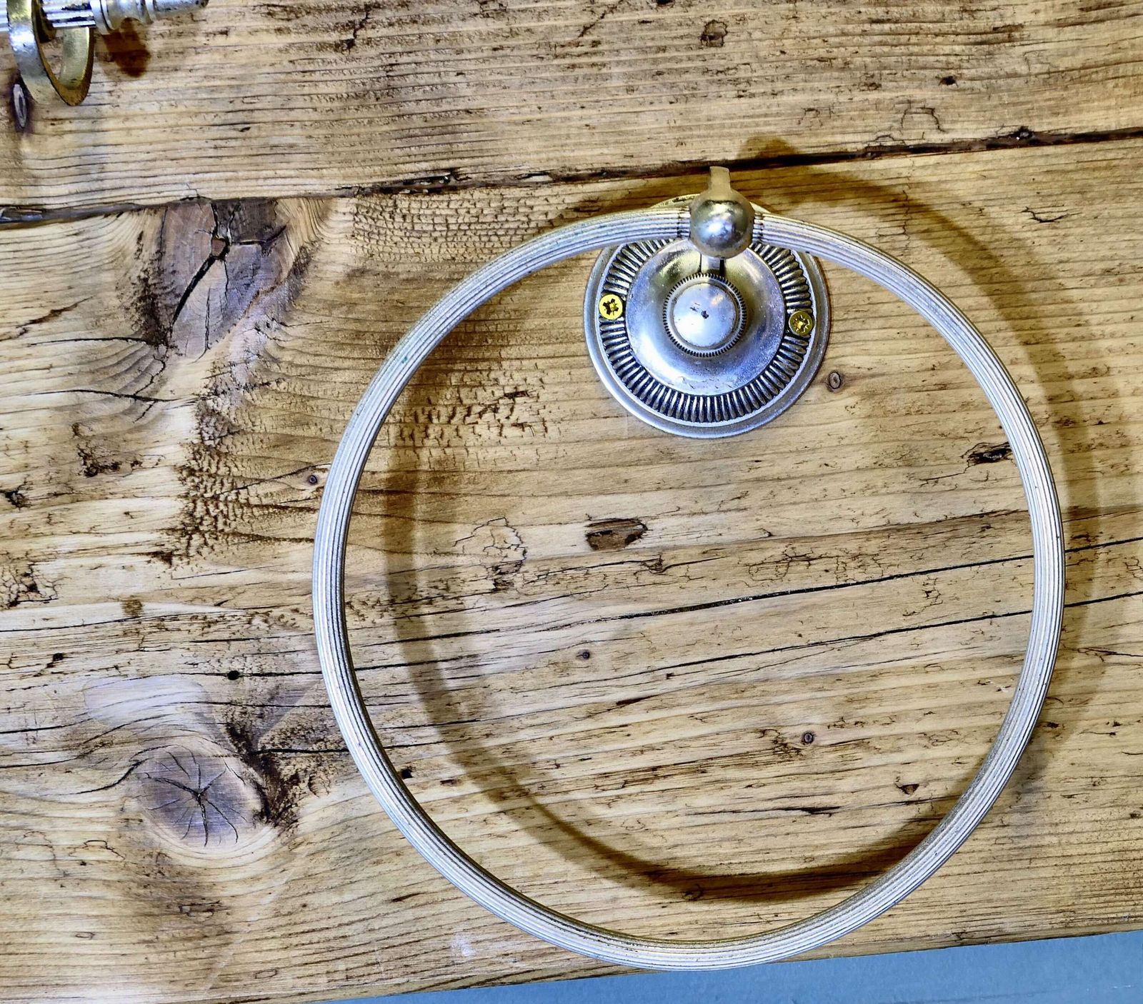 Silver Plated Towel Rail And Towel Ring photo for sale