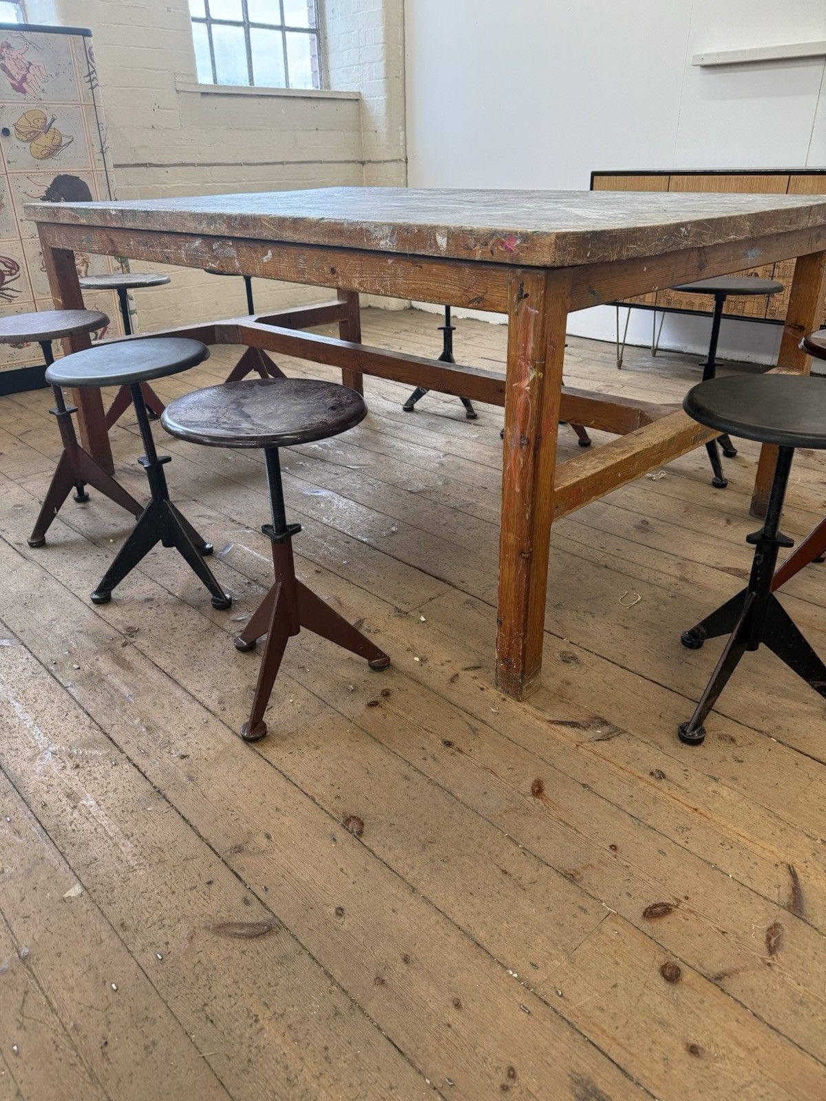 Vintage Large Table Artist Jackson Pollack Abstract 1960s 70s