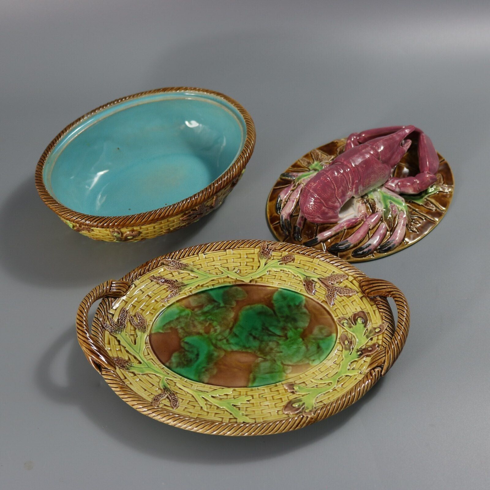 George Jones Majolica Lobster Dish photo vinterior