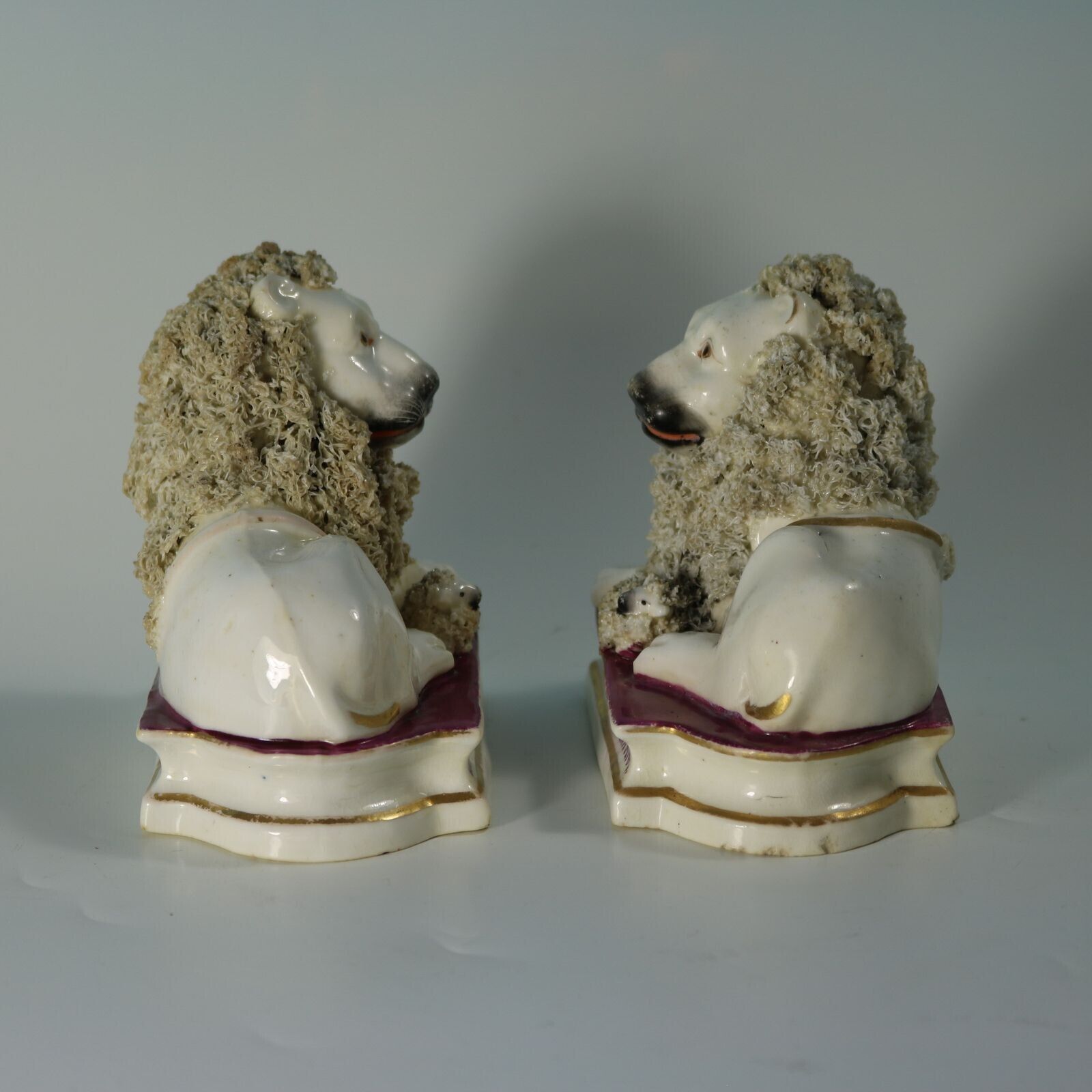 Pair Of Shelton Staffordshire Lion And Lamb Figures photo buy