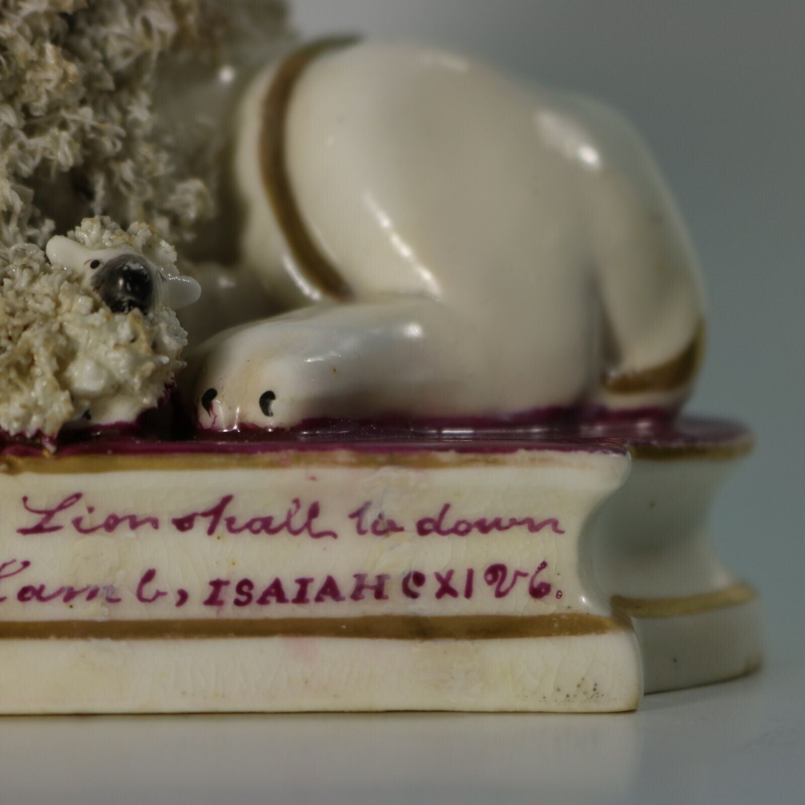photo vinterior Pair Of Shelton Staffordshire Lion And Lamb Figures