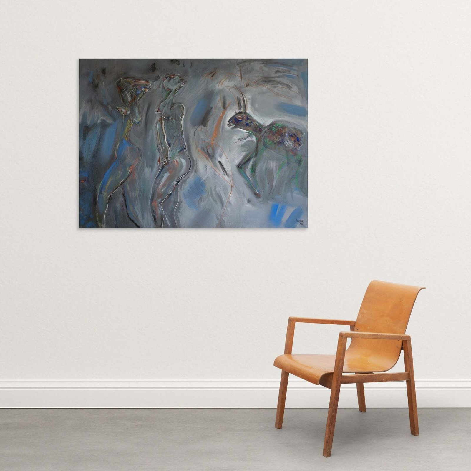 Figures And Hare – Abstract Figuratie Door Jordi Samsó photo for sale