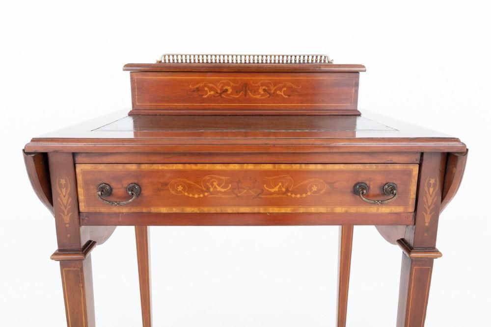 Sheraton Desk Ladies Writing Table Revival Mahogany photo vinterior