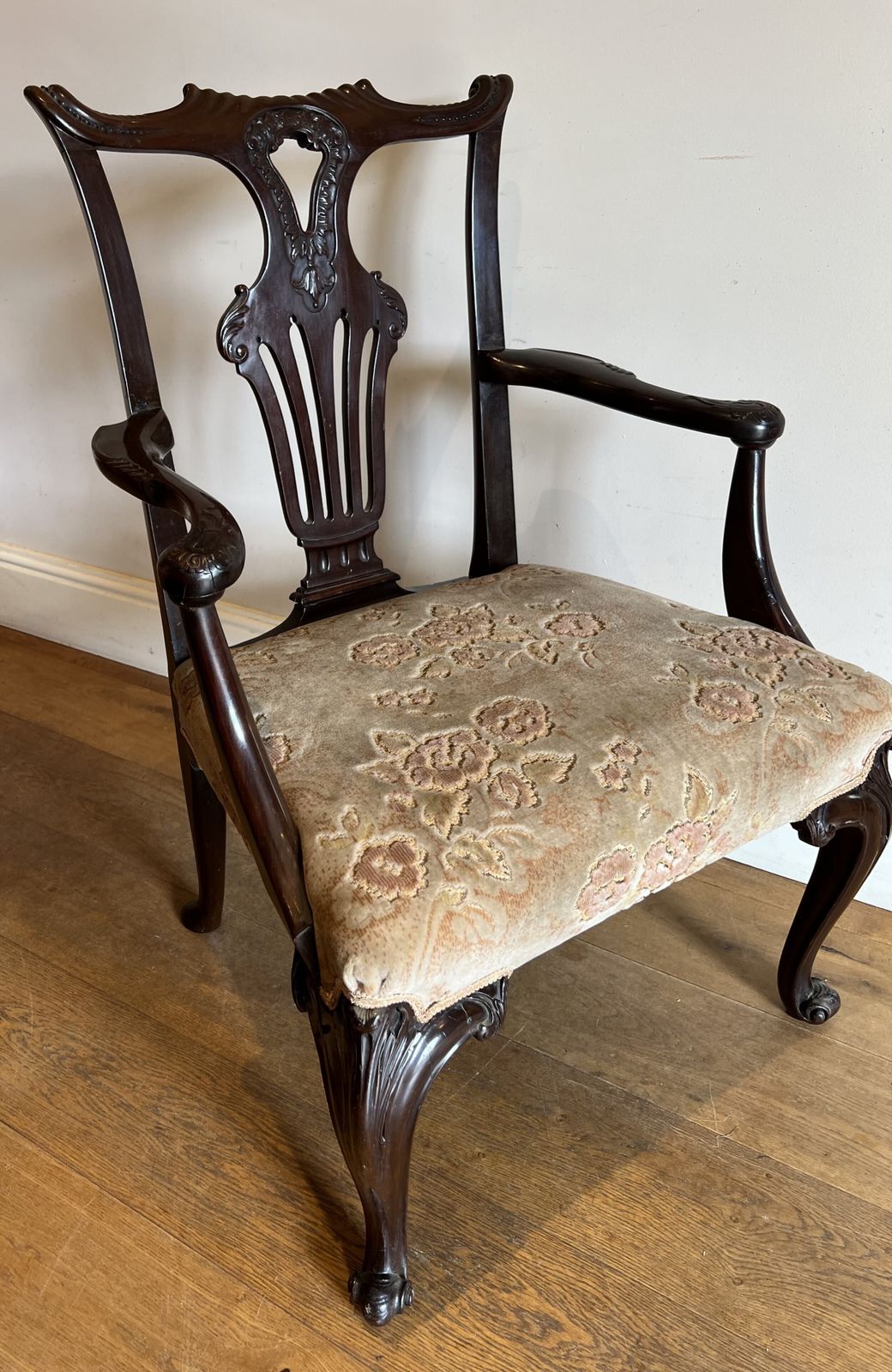Unusual 18th.C. Chippendale Period Armchair