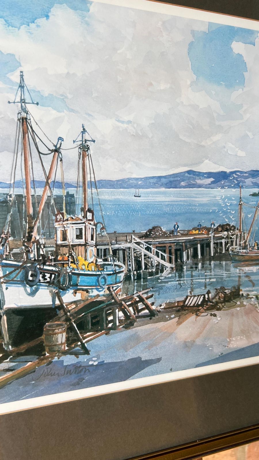 Pair Of John Sutton Coastal Harbour Prints | Nautical Marine Wall Art photo Art
