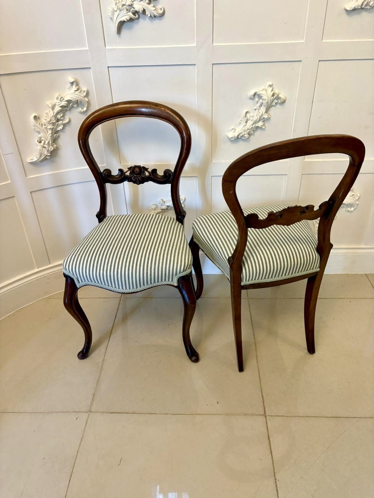 photo for sale Set Of 6 Antique 19th Century Quality Carved Mahogany Balloon Back Dining Chairs