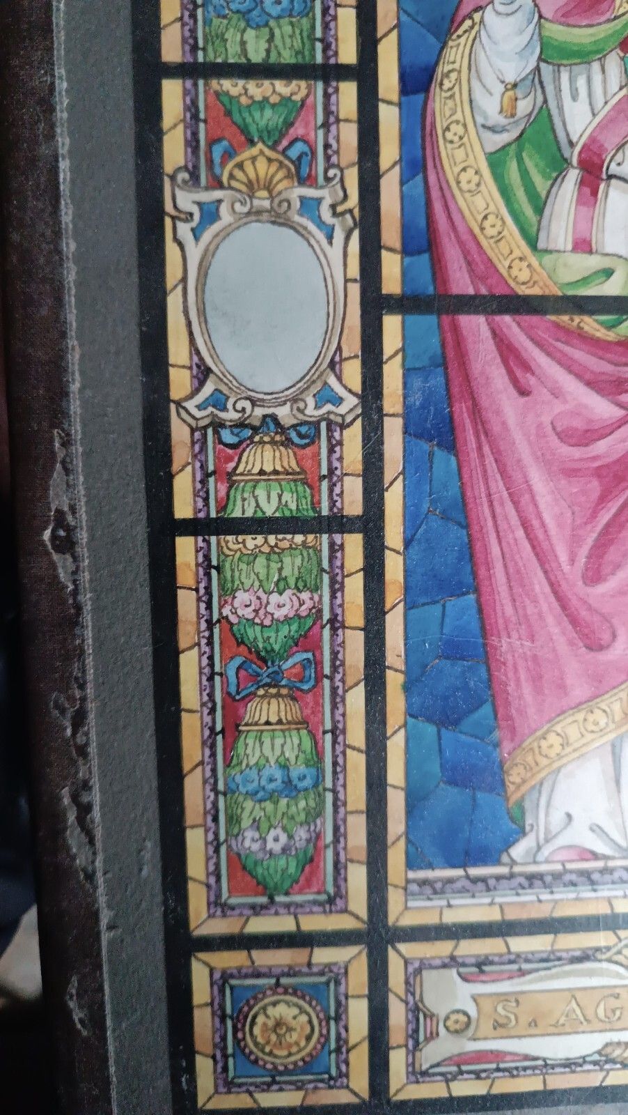 Antique Watercolor Sketch For Painted Glass Sant'agostino photo 101.0