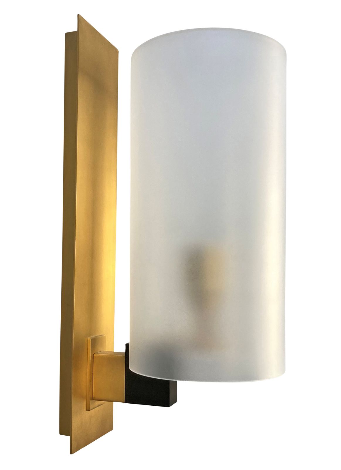 A Pair Of Italian Brass And Frosted Glass Wall Lights photo furniture