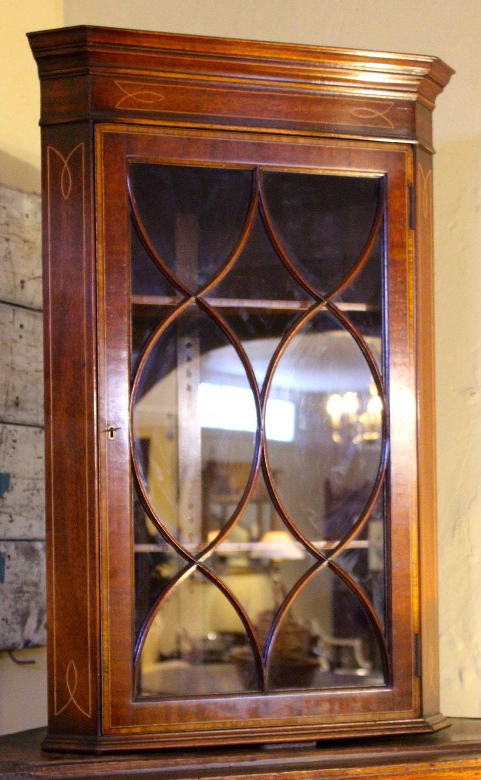Edwardian Mahogany Corner Cupboard photo 475.0