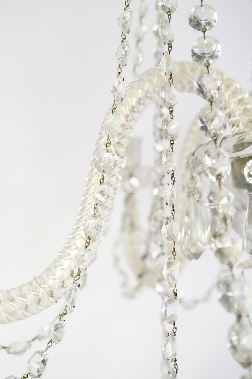 Prism Chandelier With Five Glass Arms & Electric Light Source  From 1890s photo buy