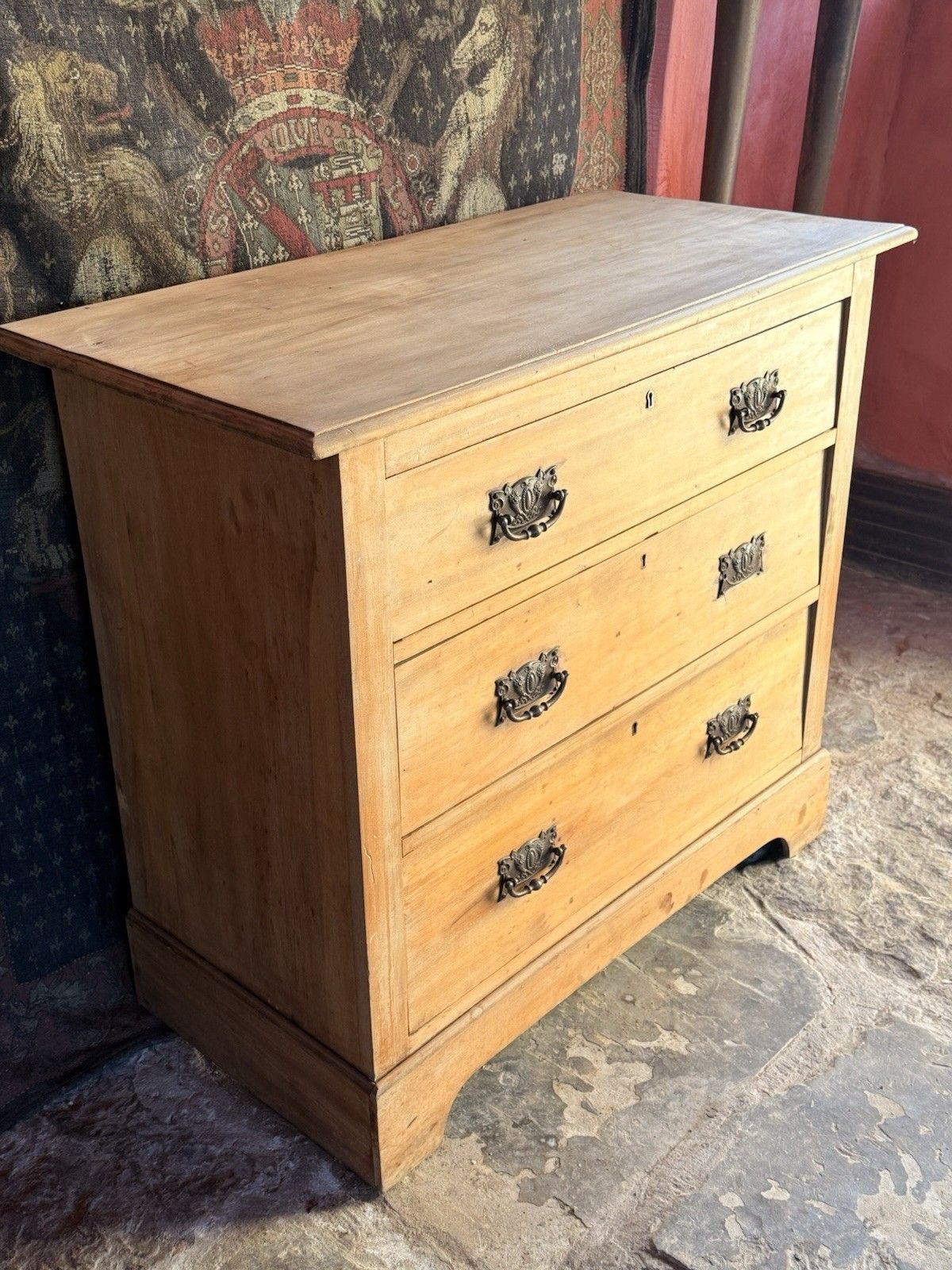 Antique Victorian Satinwood Rustic Charming Sideboard Chest Of Drawers photo furniture