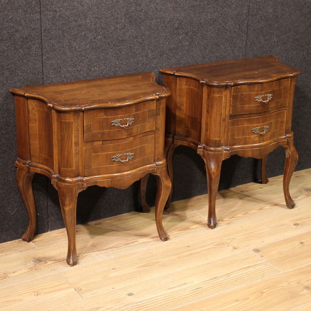 Pair Of Venetian Bedside Tables From The Mid 20th Century