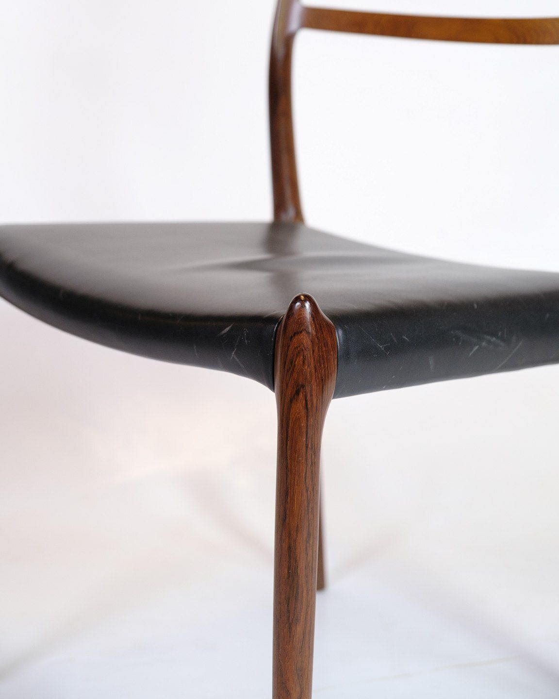 Set Of Four Dining Chairs Model 78 In Rosewood & Black Leather  By Niels Otto Møller For Jl Møllers Furniture Factory From 1950s photo 5230.0