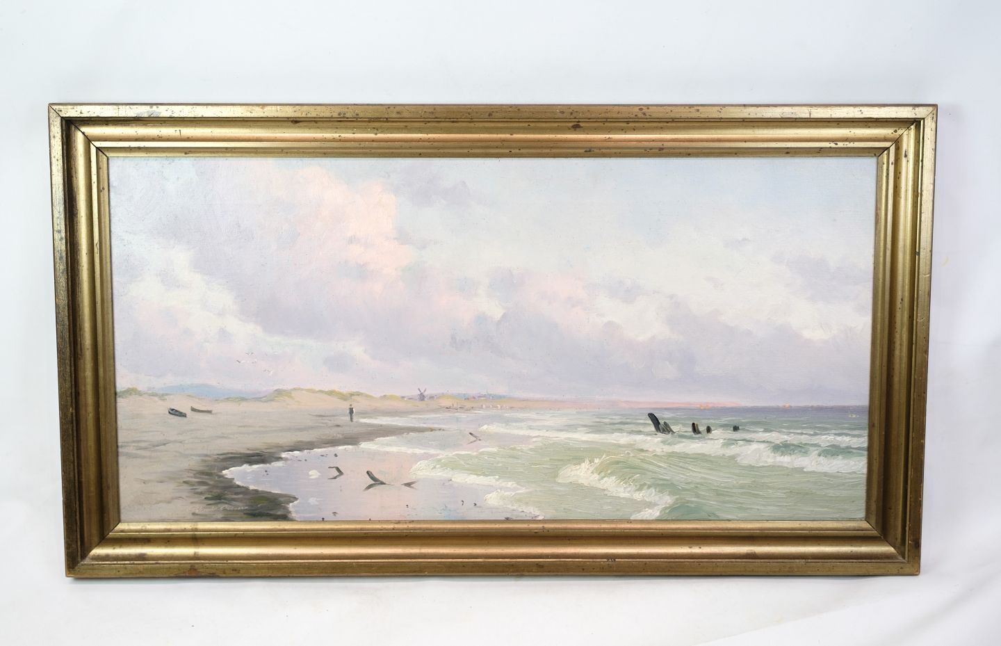 Oil Painting On Canvas With Motif Of Coastal Landscape By Alfred Theodor Olsen From 1900s