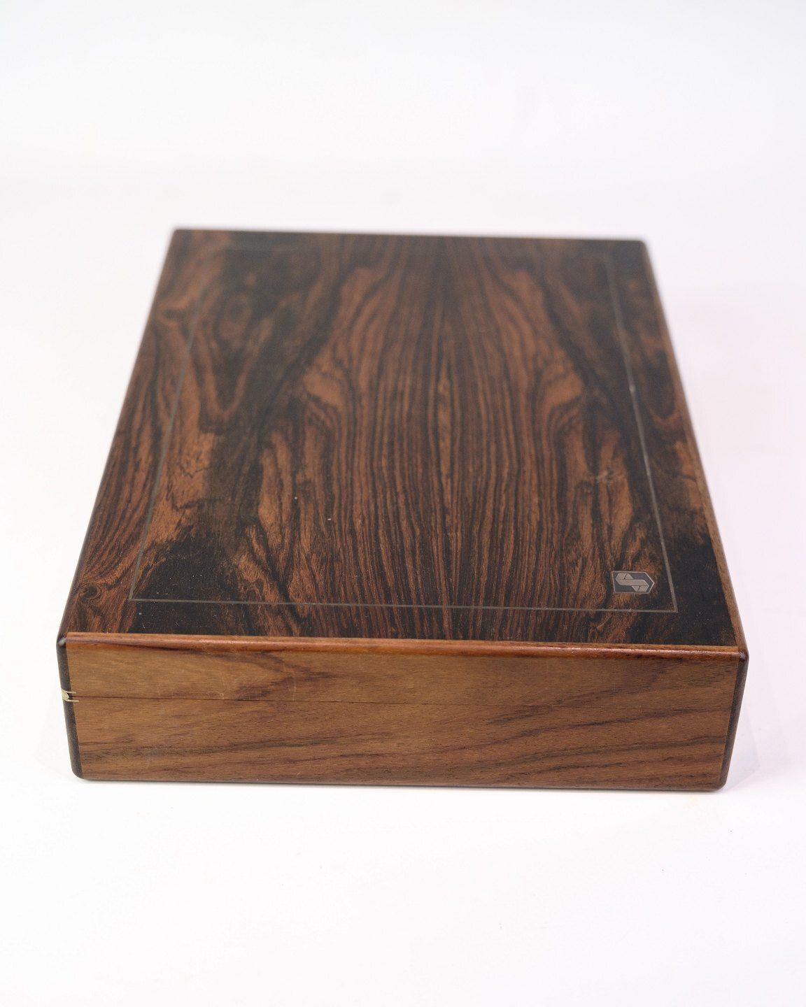 Box In Rosewood With Silver Inlay "Provinsbanken"  Danish Design From 1960s photo Home Decor