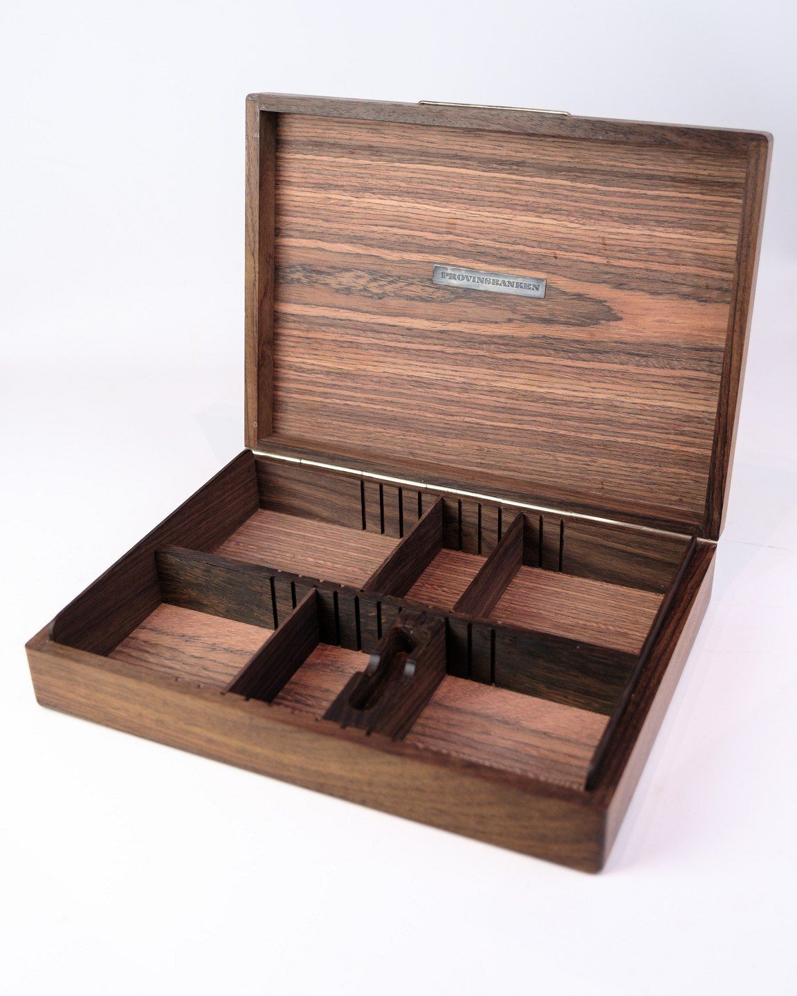 Box In Rosewood With Silver Inlay "Provinsbanken"  Danish Design From 1960s photo vinterior