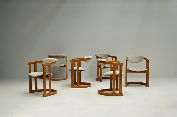 Vintage German Curved Beech Dining Chairs, 1960s, Set Of 6