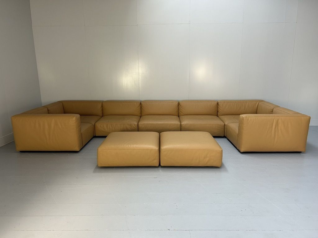 Cassina “271 Mex Cube” 10 Seat Sectional Sofa – In “Cat Z” Brown Leather photo buy
