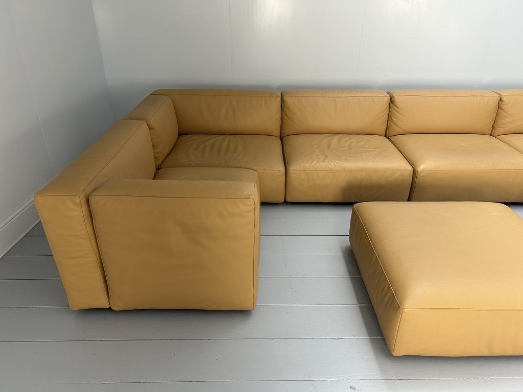 photo for sale Cassina “271 Mex Cube” 10 Seat Sectional Sofa – In “Cat Z” Brown Leather
