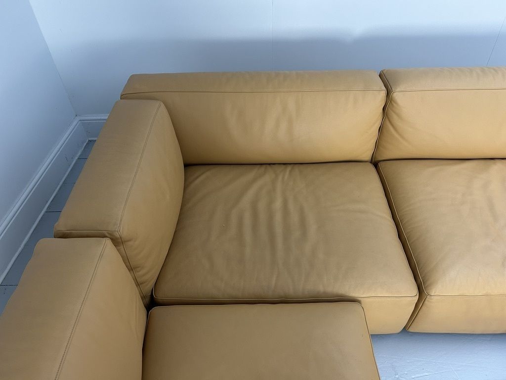 photo buy Cassina “271 Mex Cube” 10 Seat Sectional Sofa – In “Cat Z” Brown Leather