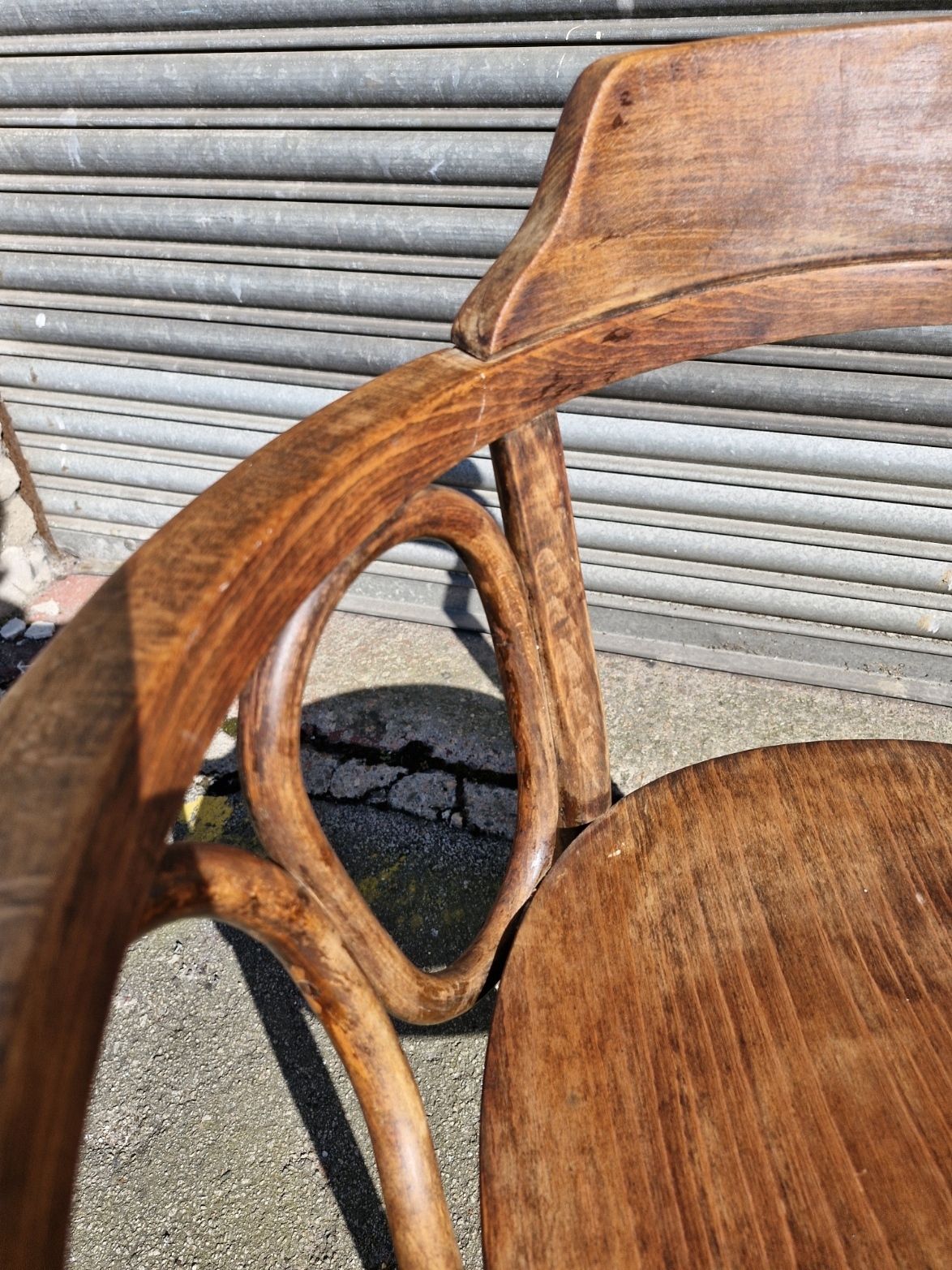 photo furniture Unusual Bentwood Thonet Chair With Writing Tablet / Reading Arm