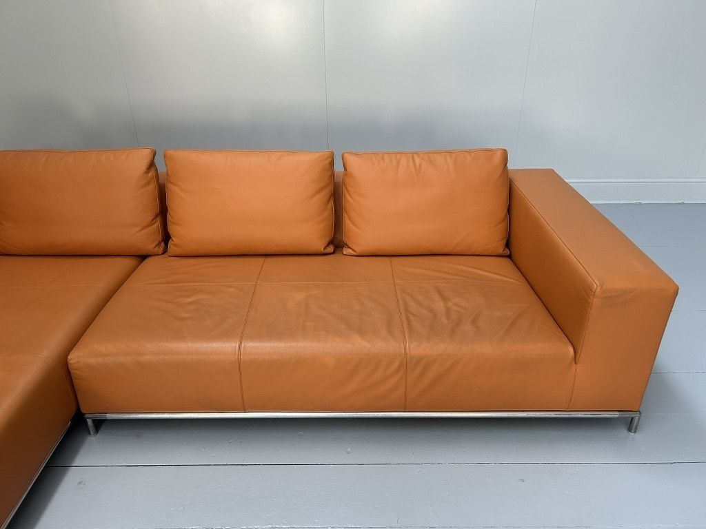B&B Italia “George” L Shape Sofa – In Orange “Gamma” Leather photo buy