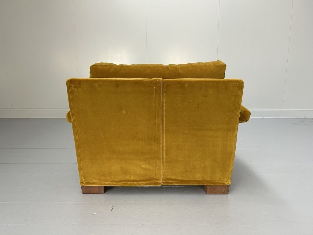 photo vintage Flexform “Cushion Arm” 2.5 Seat Sofa & Armchair – In Mustard Gold Velvet