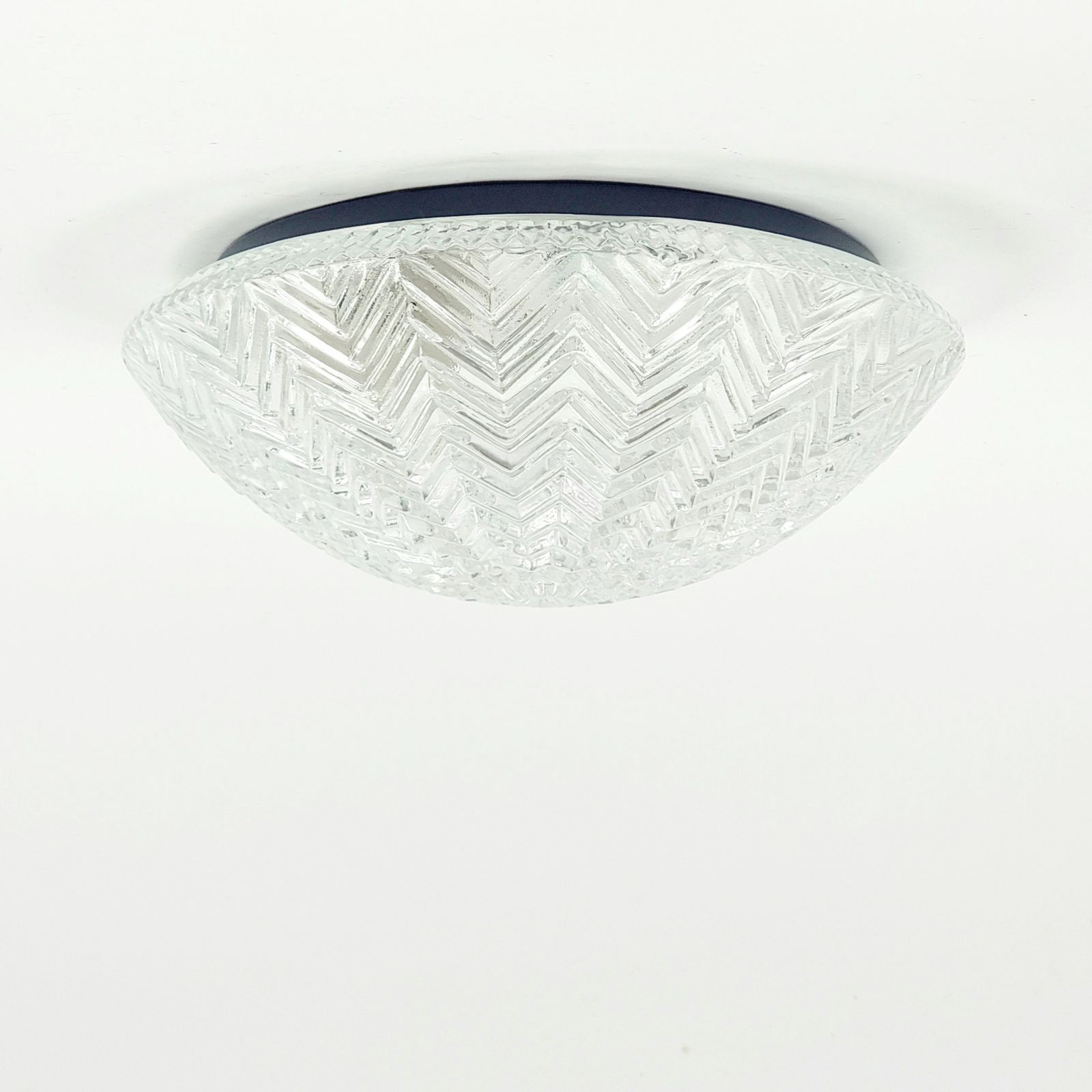 Mid Century Geometric Glass Ceiling Light From Limburg, Germany, 1970s photo for sale
