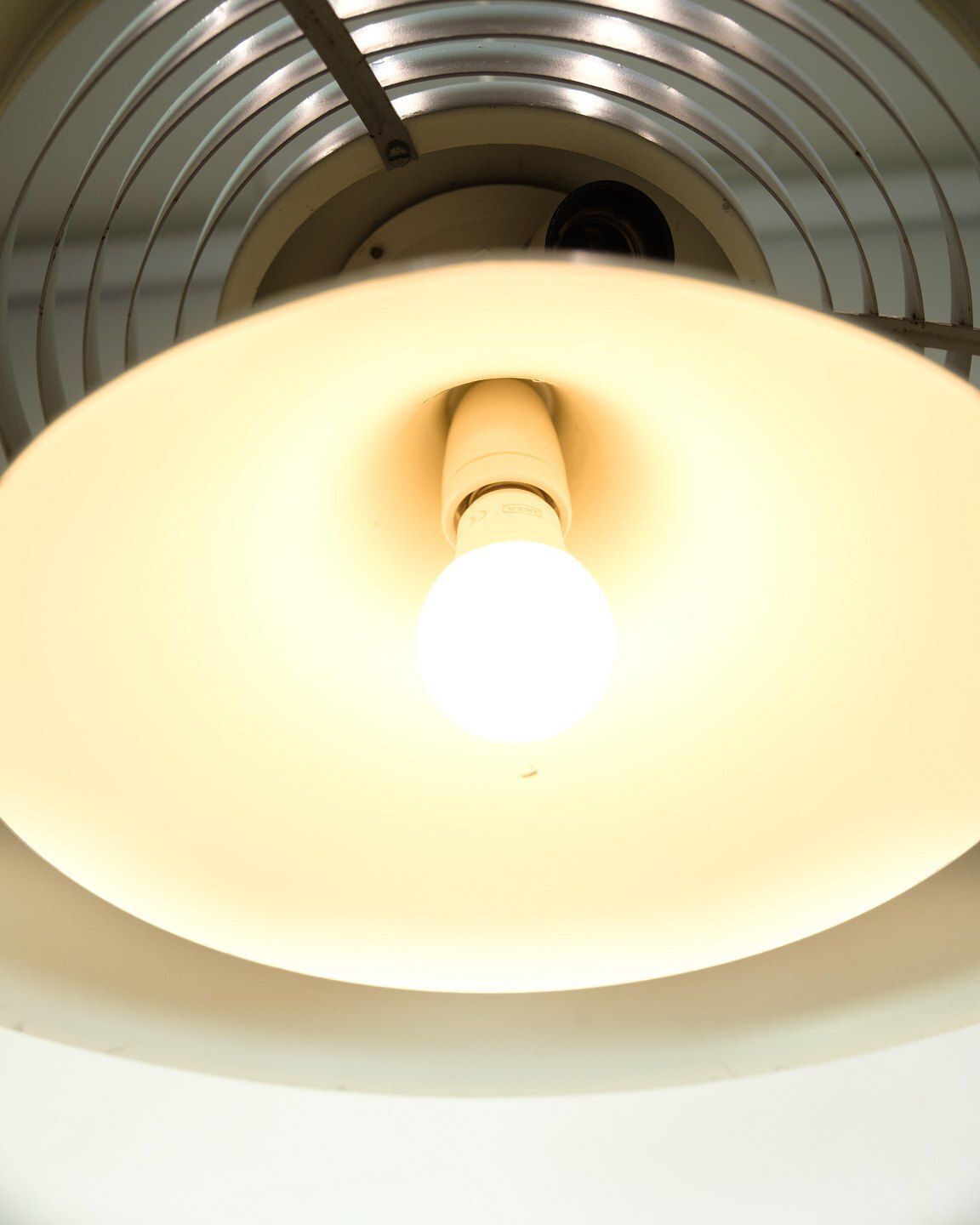 Gray Aj Royal Pendant In Aluminum & Steel  By Arne Jacobsen For Louis Poulsen From 1960s photo vinterior
