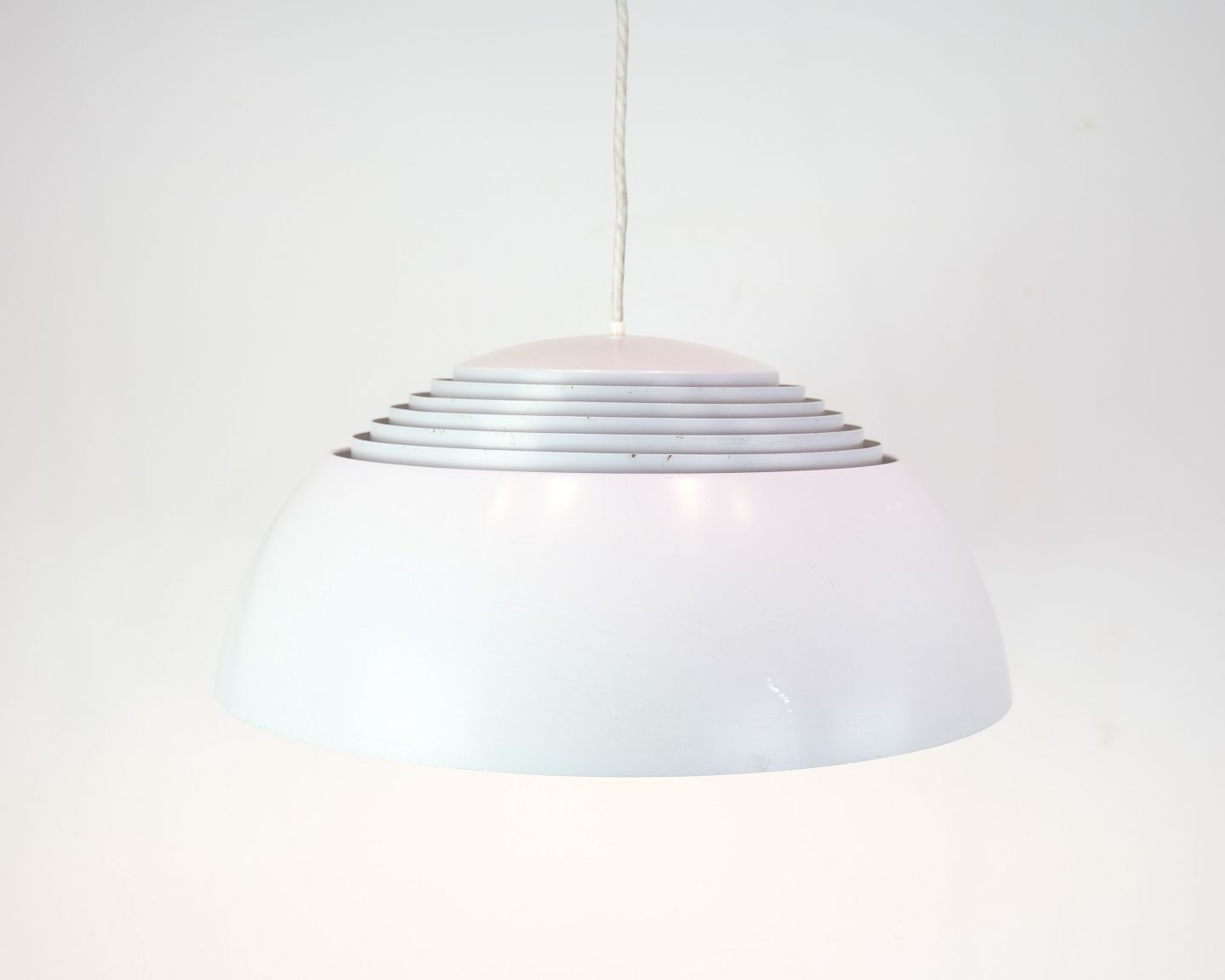 Gray Aj Royal Pendant In Aluminum & Steel  By Arne Jacobsen For Louis Poulsen From 1960s photo vintage