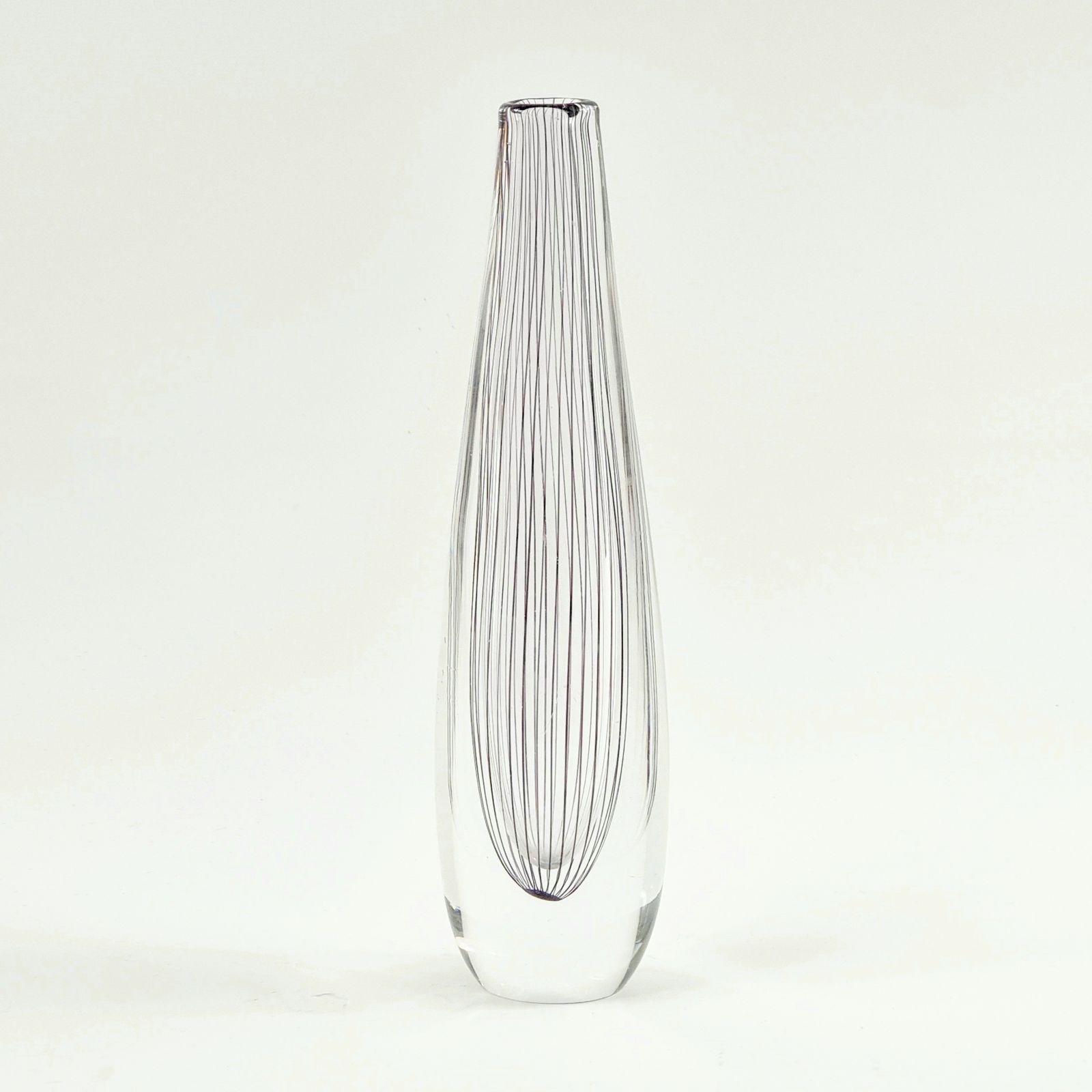 Large Mid Century Scandinavian Striped Glass Vase By Vicke Lindstrand For Kosta, Sweden, 1950s photo furniture
