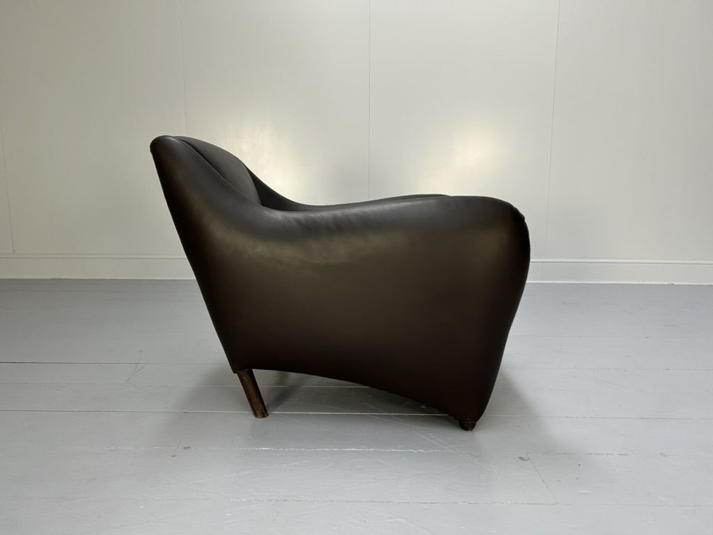 photo for sale Pair Of Scp Matthew Hilton “Balzac” Armchairs & Ottoman – In Nubuck Leather