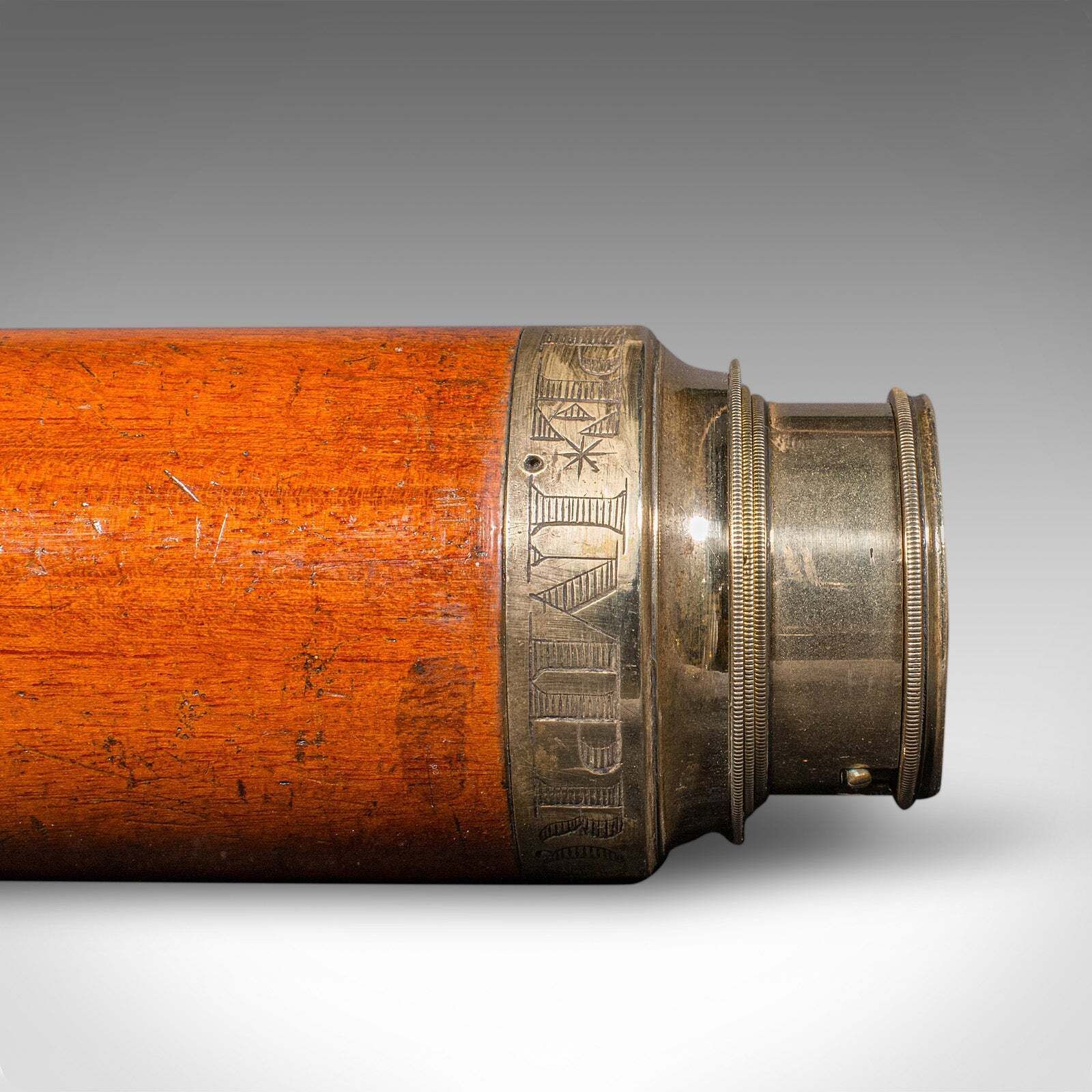 Home Decor Antique 2 Draw Telescope, English, Maritime, Day Or Night, Richardson, Regency photo