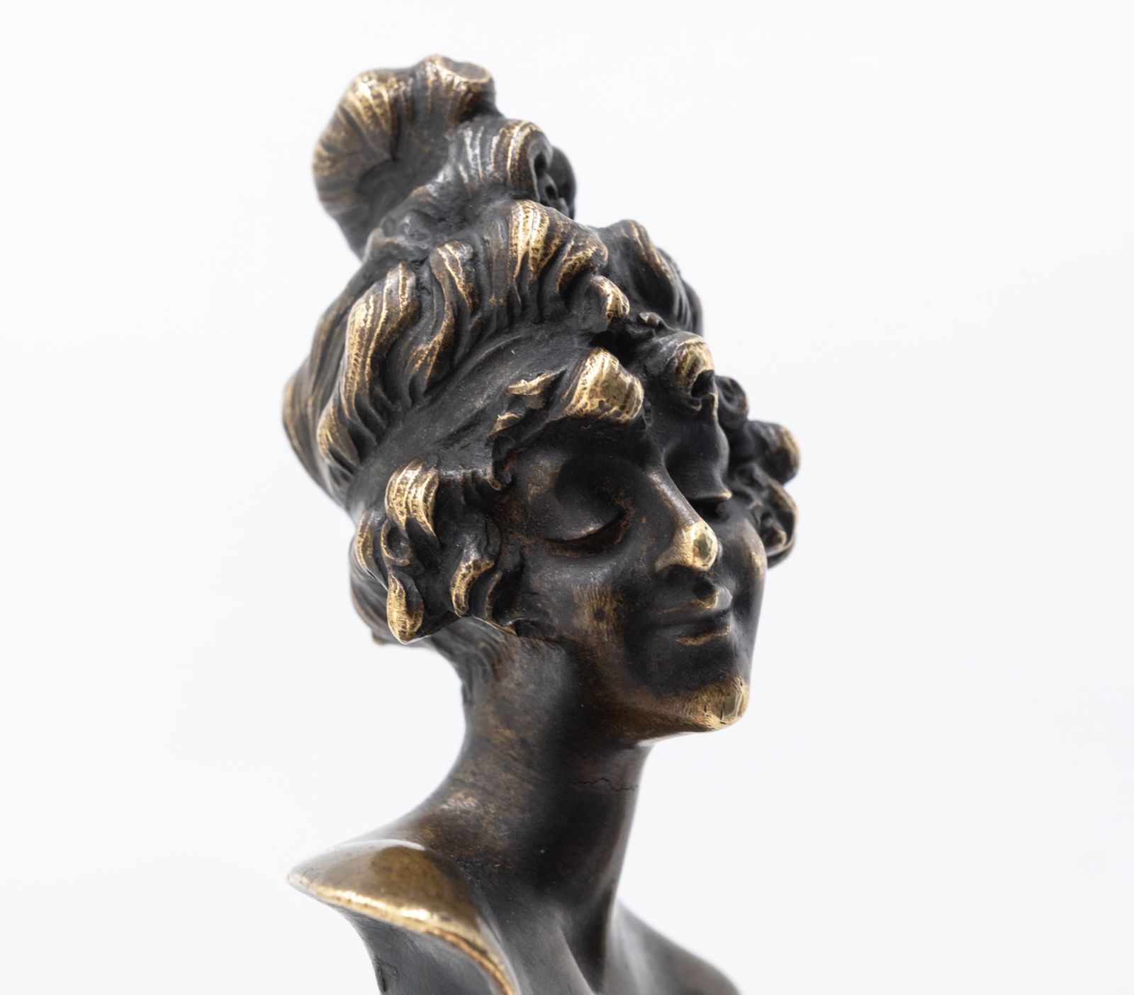 Art Nouveau Bronze Paper Knife Page Turner With Female Bust By Alexandre Caron Circa 1900 photo vintage