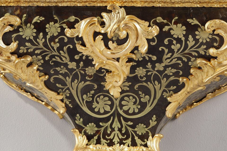 Louis XV Period Cartel And Console In Boulle Marquetry And Gilt Bronze photo vintage