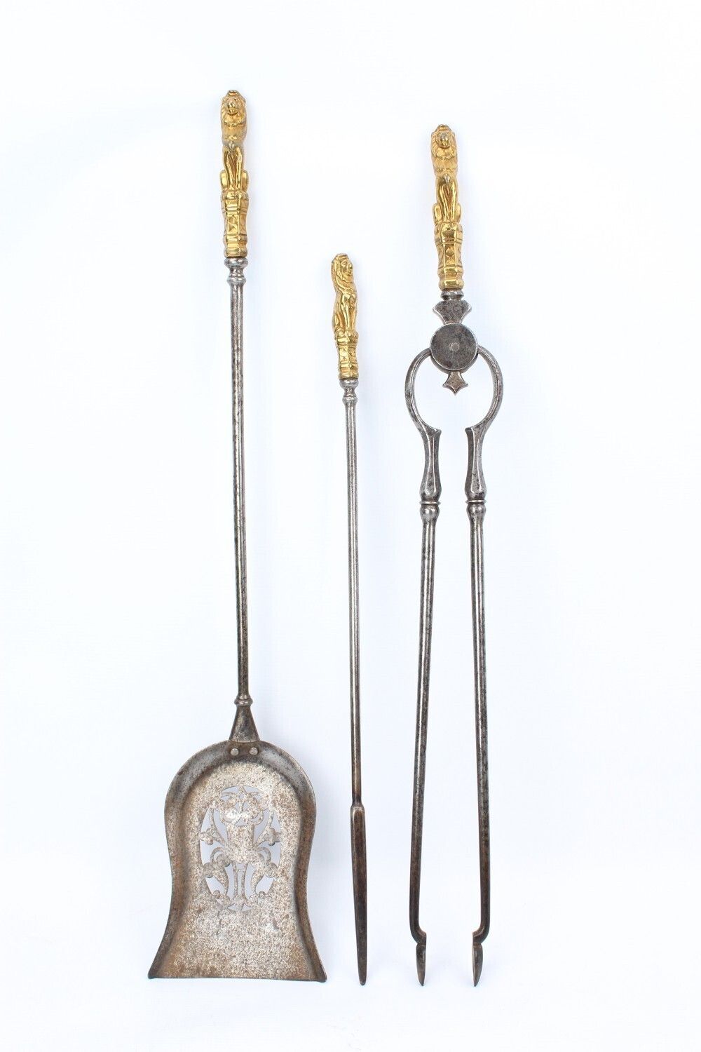 Set Of Victorian Steel Fire Tools