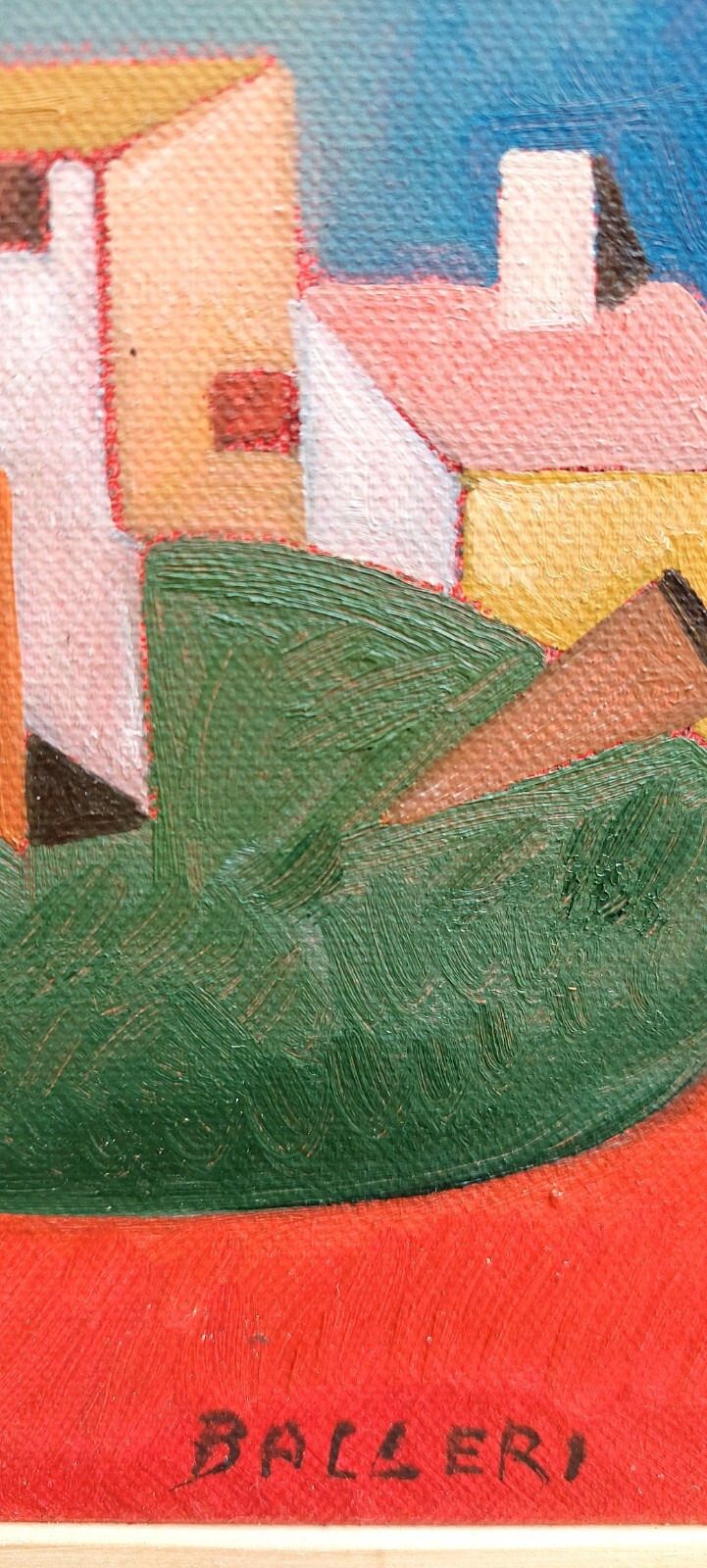 Franco Balleri Abstract Painting Oil On Canvas 'Le Case Alte' 2008 photo vinterior